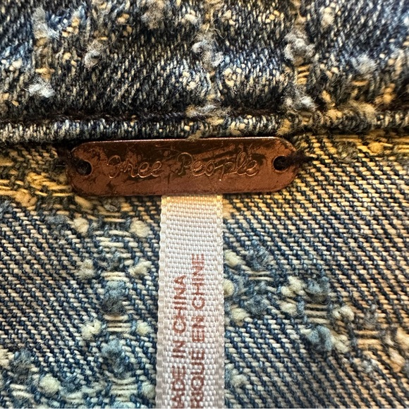 Free People denim motorcycle jacket - Picture 11 of 11